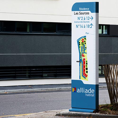 réseaux habitat alliade 69 totem extérieur